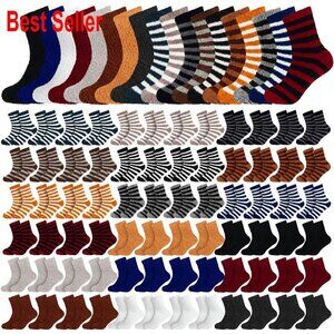 Bulk Fuzzy Socks Cozy Plush Warm Winter Slipper Socks for Men Unisex